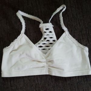 Cream bralette with detailed back Sz.S like new